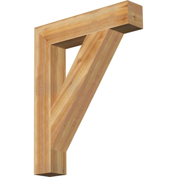 Ekena Millwork Traditional Block Rough Sawn Bracket, Western Red Cedar, 6"W x 32"D x 40"H BKT06X32X40TRA05RWR - main